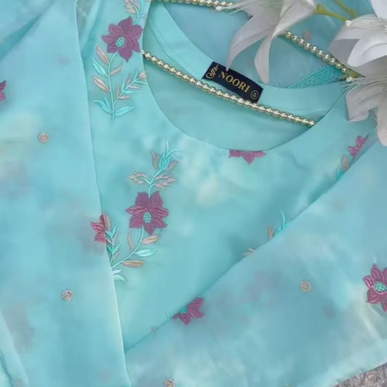 Noori Silk Embroidered Stitched 3-Piece Suit