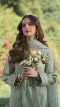 Mint Green Panache Apparel Karandi Embroidered Stitched Suit-Ornate