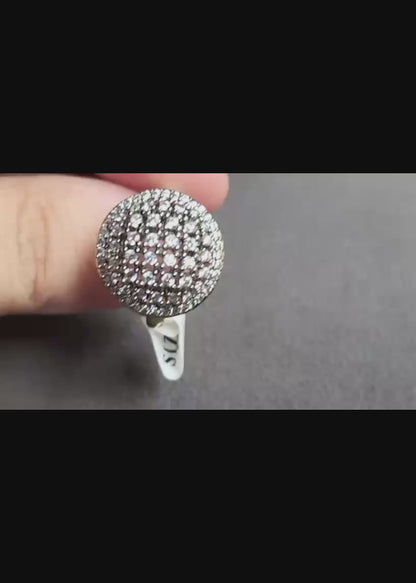 H&A Jewellery 18K Gold Polished Zircon Diamond Cluster Ring