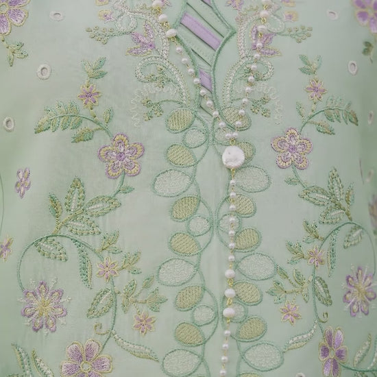 Green-Mahnur Morbagh Luxury Lawn'26 Embroidered Stitched 3-Piece Suit-M-06