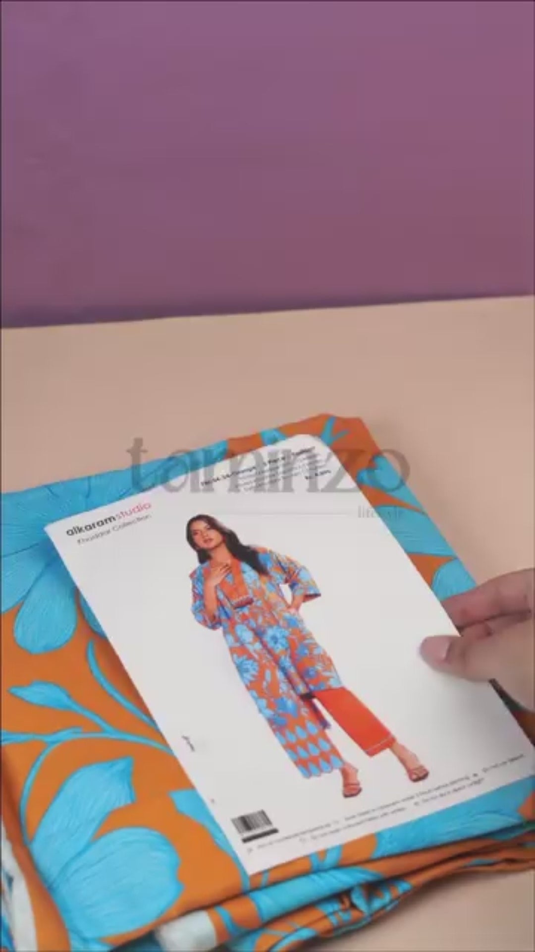 Alkaram Studio Khaddar Printed Unstitched 3-Piece Suit-FW-54-24-Orange