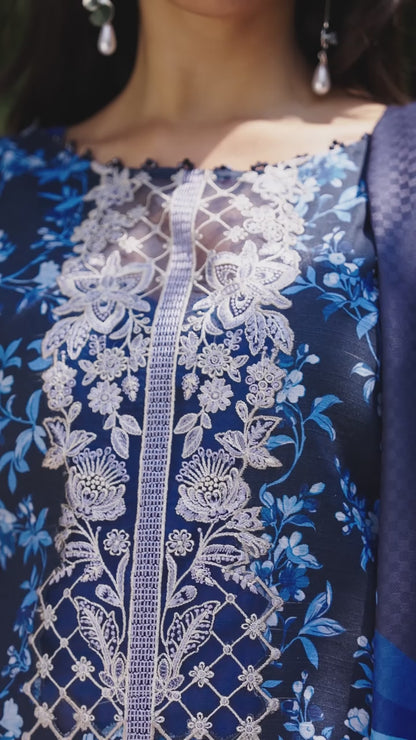 Parishay Rang e Sarma Khaddar Embroidered Stitched 3-Piece Suit-SAR-11