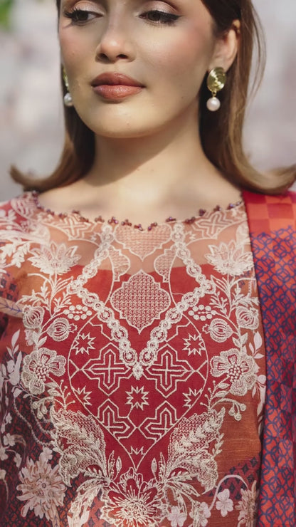 Parishay Rang e Sarma Khaddar Embroidered Unstitched 3-Piece Suit-SAR-02