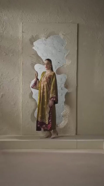 Binilyas Saqqara Kotrai Embroidered Unstitched 3-Piece Suit-163-A