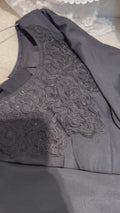 Savarna Grip Embroidered Stitched 3-Piece Suit-Black