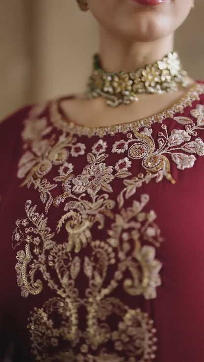 Parishay Jahanara Chiffon Embroidered Stitched 3-Piece Suit-JRA-04