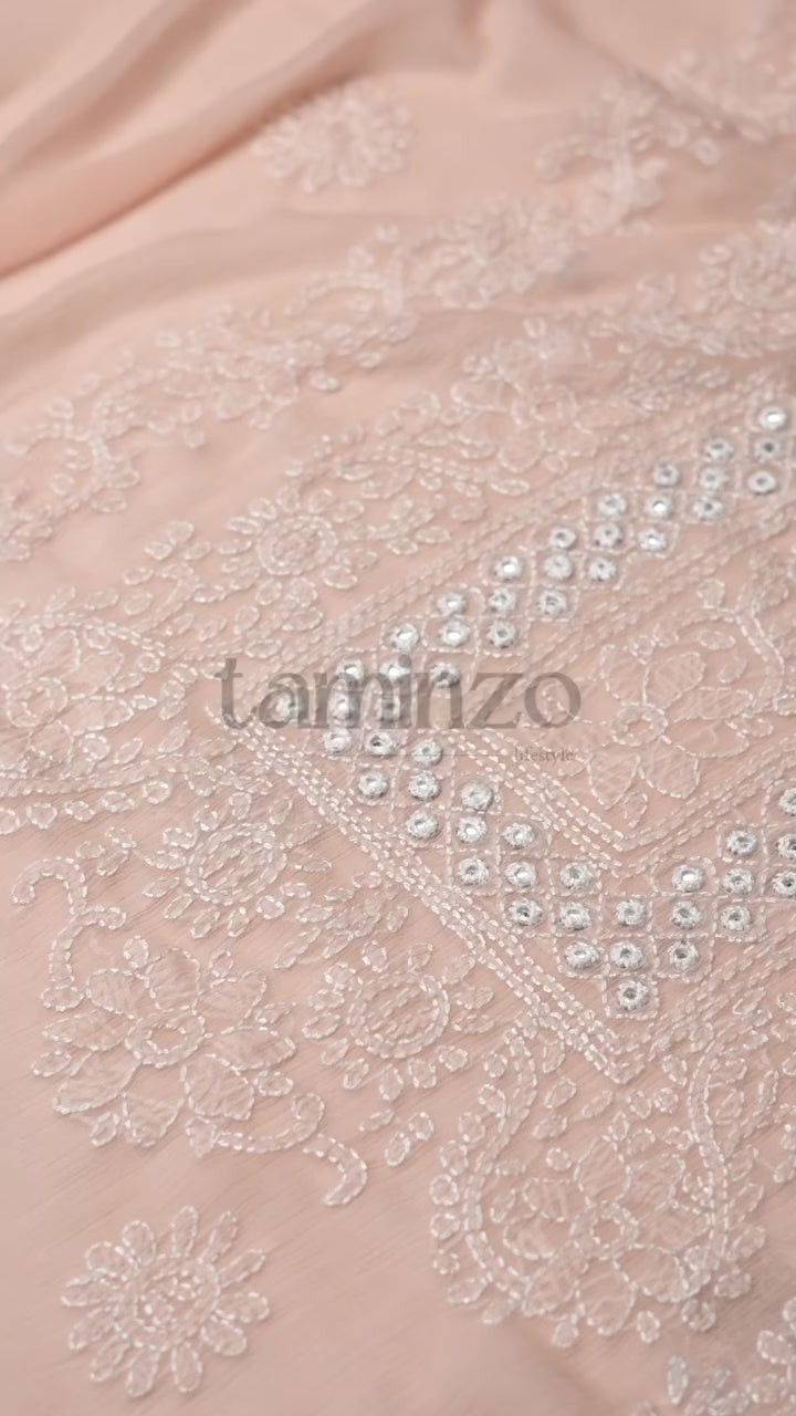 AB Hand Embroideries Chiffon Embroidered Unstitched 2-Piece Suit