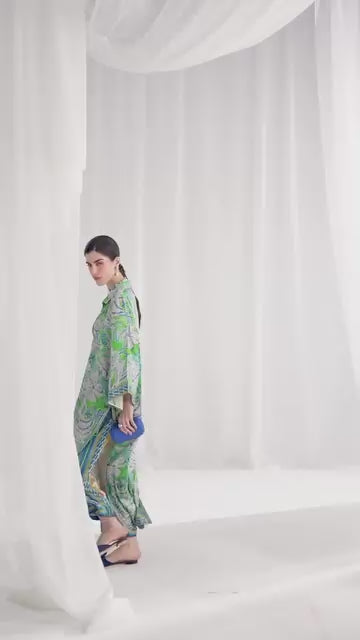 Binilyas Silk Digital Printed Co-Ord Set-30091