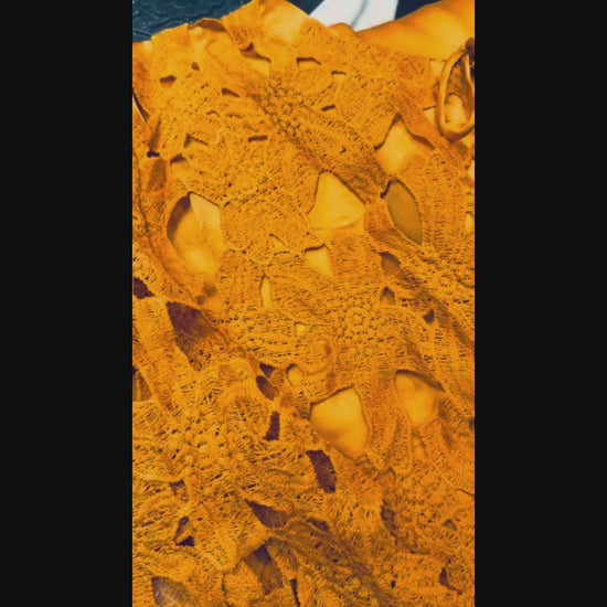 Yellow Savarna Silk Embroidered Stitched 3-Piece Suit-Yellow Mustard