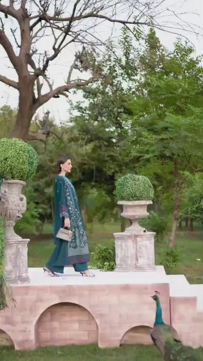 Mahnur Secret Garden Karandi Embroidered Stitched 3-Piece Suit–SG-009