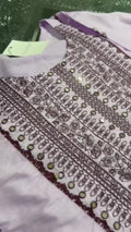 Savarna Cotton Embroidered Stitched 2-Piece Suit-Lilac Purple 47