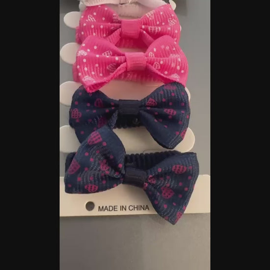 Pink Blue White Glitter Jewellery Bow-Shaped Hair Tie Set