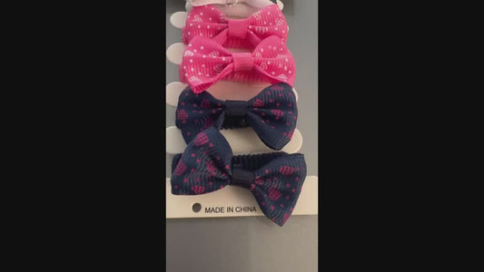 Pink Blue White Glitter Jewellery Bow-Shaped Hair Tie Set