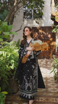 Black-Mahnur Shanaya Lawn Vol.2 Embroidered Stitched 3-Piece Suit-SH-03