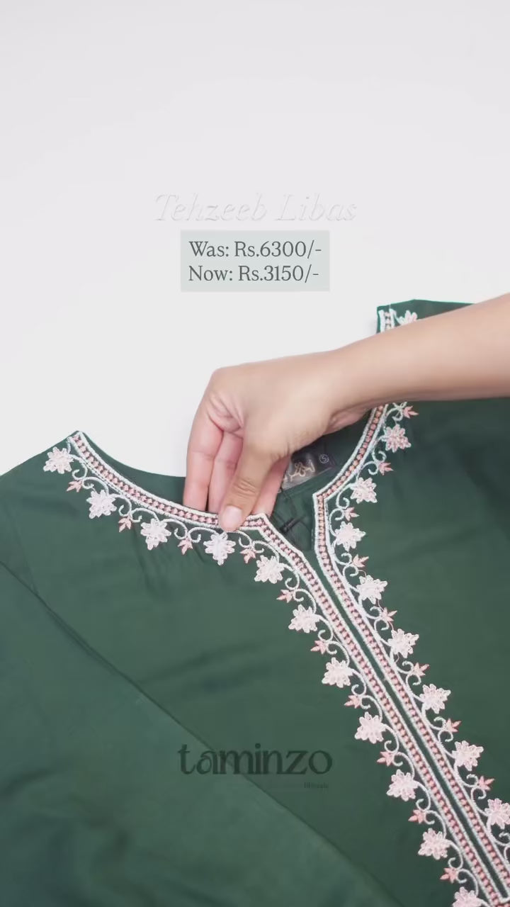 Tehzeeb Libas Linen Embroidered Stitched 2-Piece Suit-Adaab