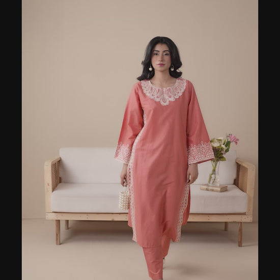 Pink Stylish Collection Mahani Lawn Cotton Embroidered Stitched 2-Piece Suit-Maria