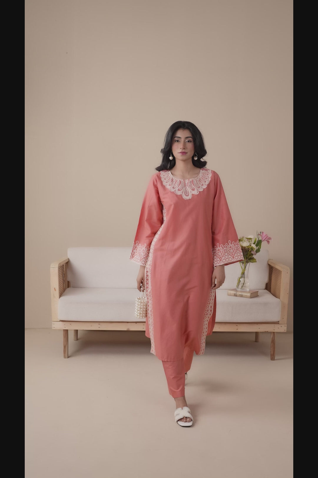 Pink Stylish Collection Mahani Lawn Cotton Embroidered Stitched 2-Piece Suit-Maria