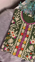Green-Tawakal Closet linen Embroidered Stitched 3-Piece Suit-Meadow Grace