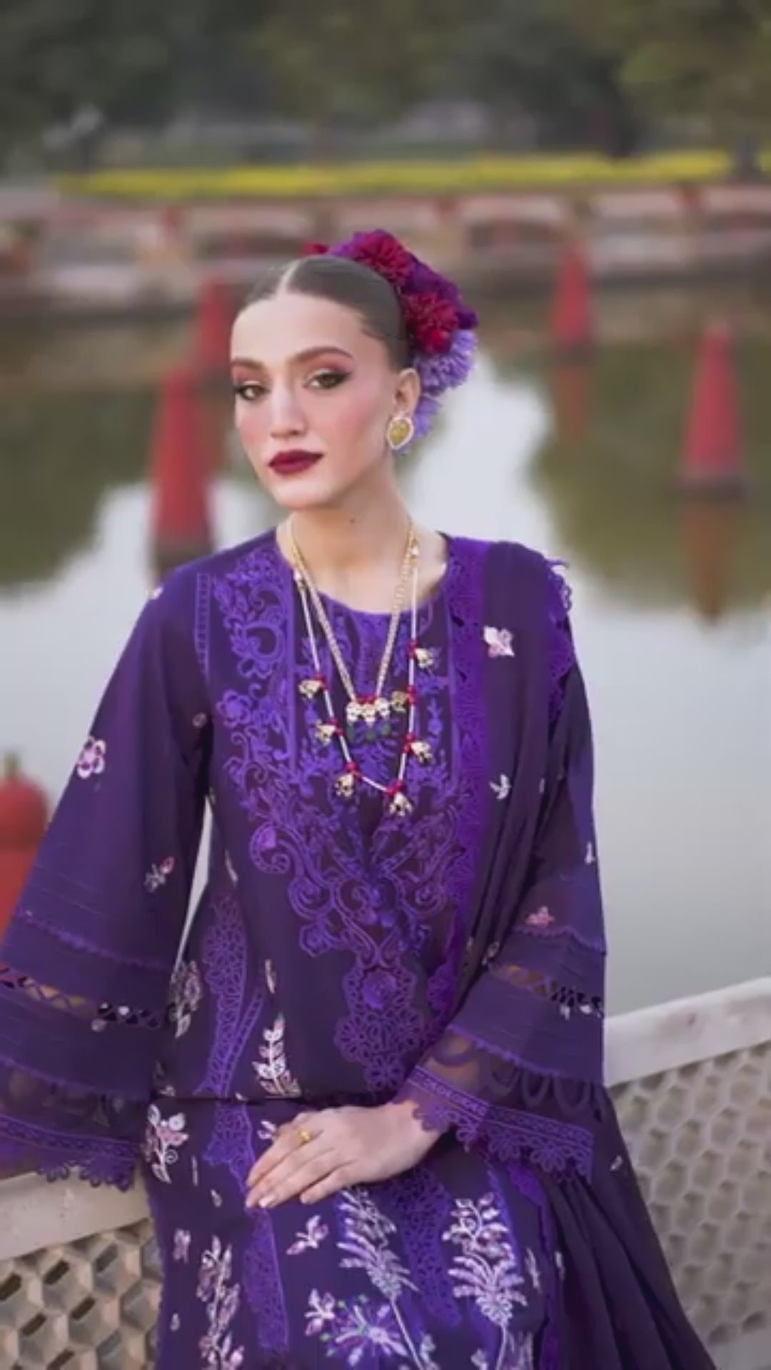 Mahnur Gul Luxury Lawn'26 Embroidered Unstitched 3-Piece Suit-G-012