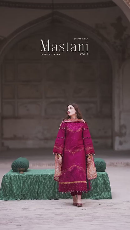 Parishay Mastani V2 Lawn Embroidered Unstitched 3-Piece Suit-MI - 01
