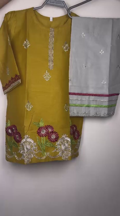 Yellow Bin Shaukat Pima Lawn Embroidered Stitched 2-Piece Suit