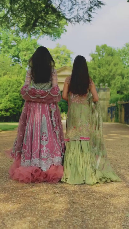 Shiza Hassan Lillian Wedding Formals Organza Embroidered Stitched 3-Piece Suit-Sahar