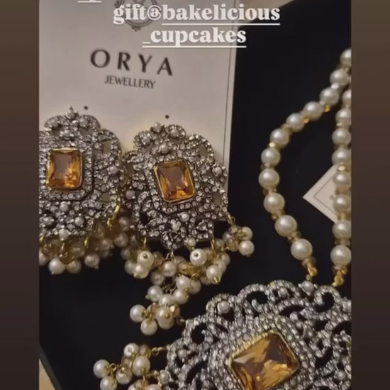 Champagne-Orya Jewellery Champagne Pearl Jewellery Set