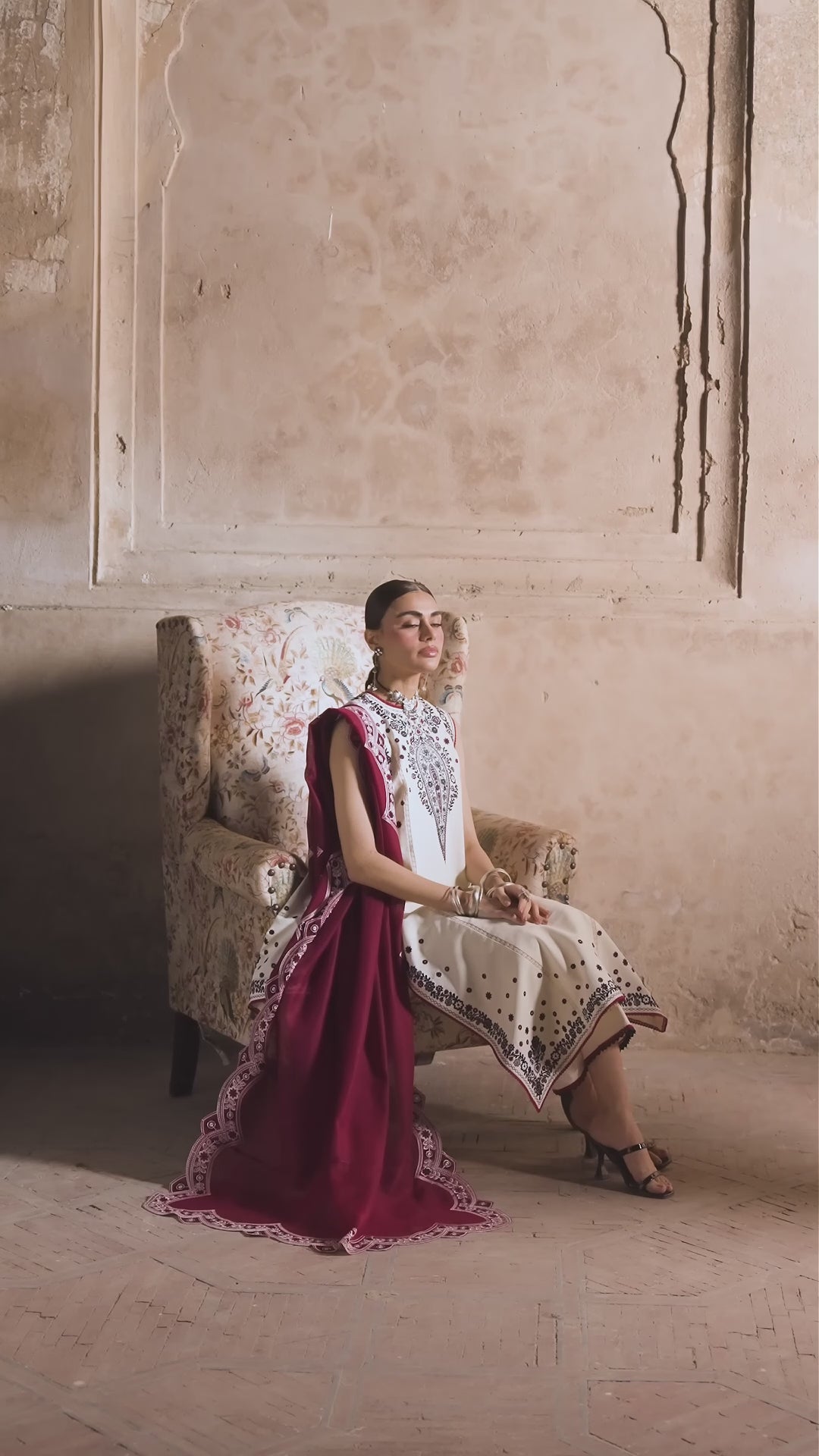 White Binilyas Suroor Lawn'26 Embroidered Unstitched 3-Piece Suit-245-A