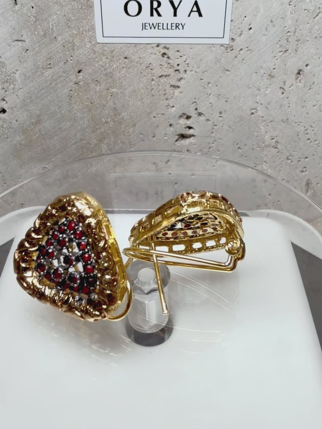 Orya Jewellery Stud Earrings-Red