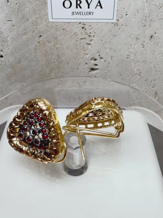 Orya Jewellery Stud Earrings-Red