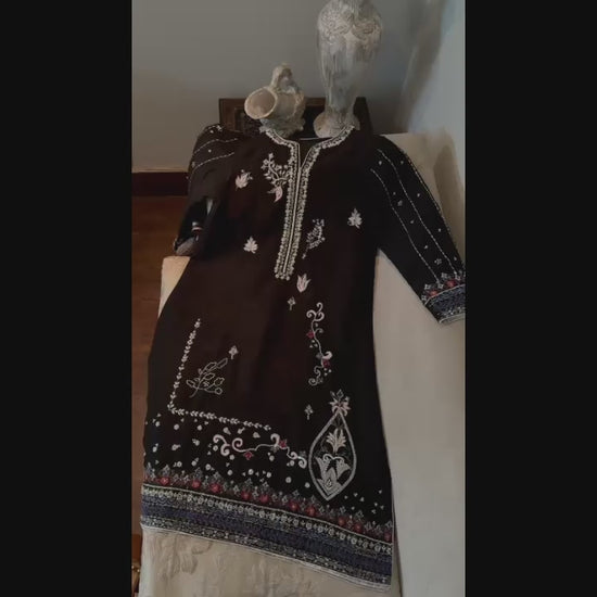 House Of Mahjan Eid Pret I Korean Silk Embroidered Stitched 2-Piece Suit