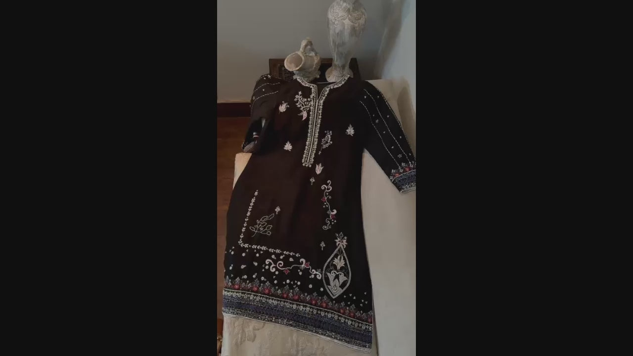 House Of Mahjan Eid Pret I Korean Silk Embroidered Stitched 2-Piece Suit