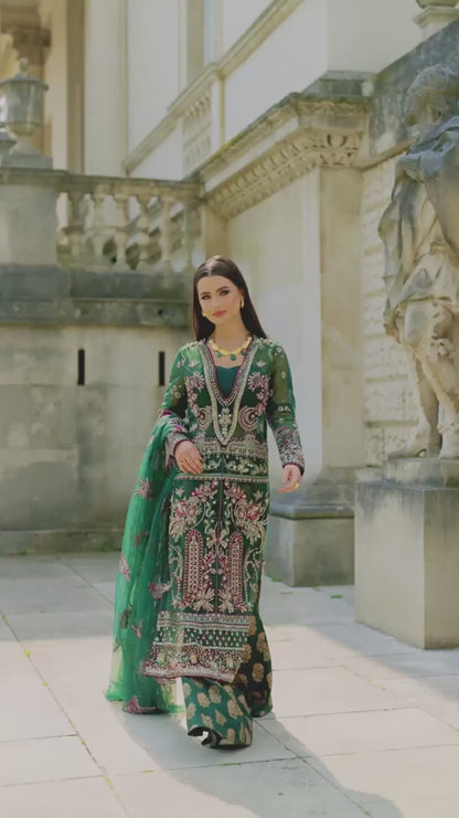 Shiza Hassan Lillian Wedding Formals Net Embellished Stitched 3-Piece Suit-Regalia