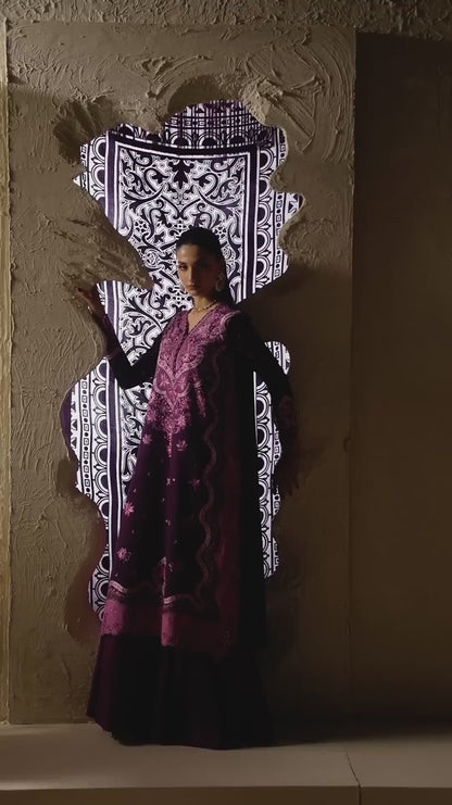 Binilyas Saqqara Kotrai Embroidered Unstitched 3-Piece Suit-163-B