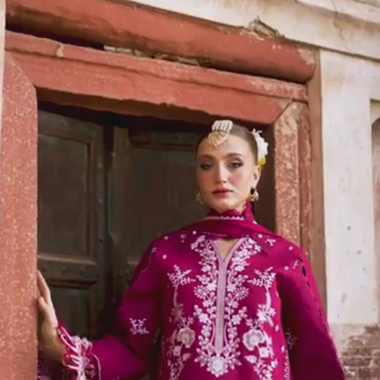 Mahnur Gul Luxury Lawn'26 Embroidered Unstitched 3-Piece Suit-G-001