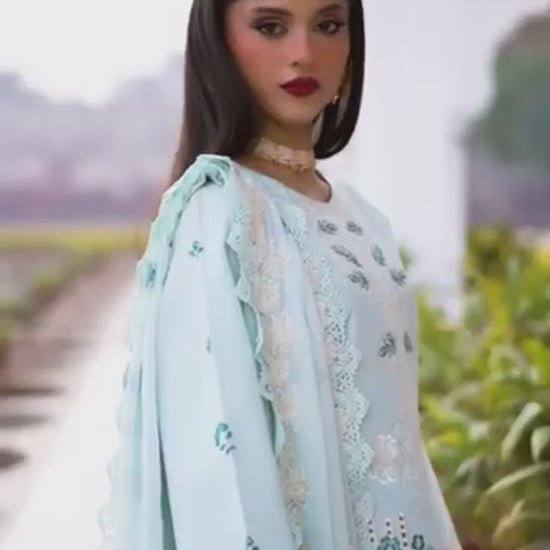 Mahnur Gul Luxury Lawn'26 Embroidered Unstitched 3-Piece Suit-G-006
