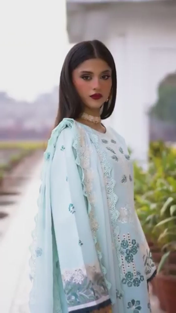 Mahnur Gul Luxury Lawn'26 Embroidered Unstitched 3-Piece Suit-G-006