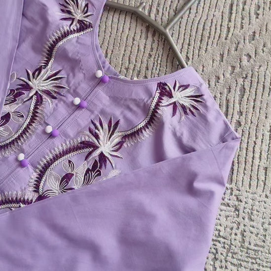 Purple-Arshman's Lawn Embroidered Stitched 3-Piece Suit-ARS-037 Lavender Muse