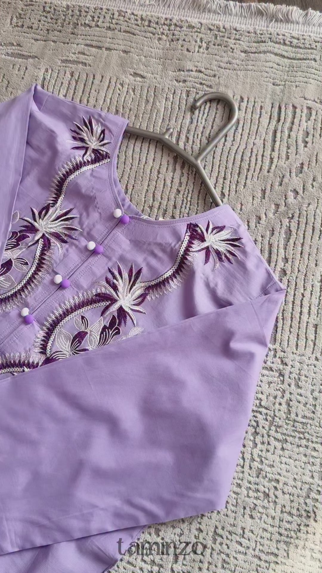 Purple-Arshman's Lawn Embroidered Stitched 3-Piece Suit-ARS-037 Lavender Muse