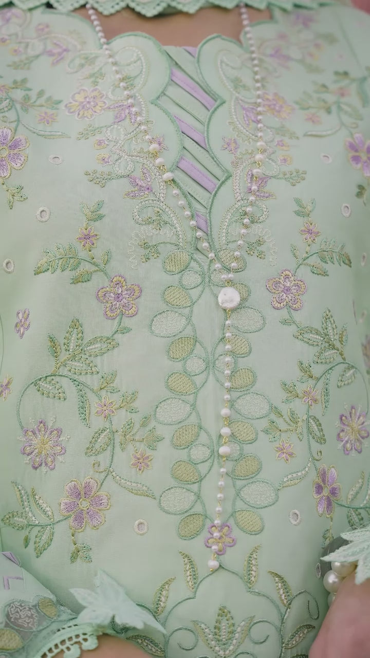 Green-Mahnur Morbagh Luxury Lawn'26 Embroidered Unstitched 3-Piece Suit-M-06