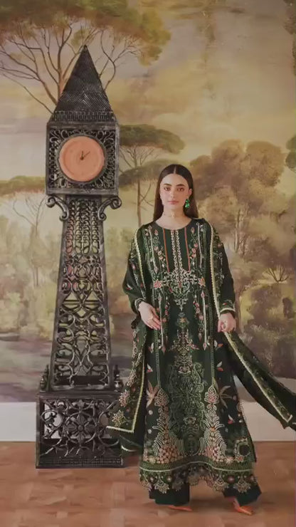 Mahnur Secret Garden Karandi Embroidered Unstitched 3-Piece Suit–SG-007