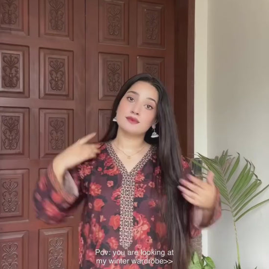 Bin Shaukat Khaddar Karandi Printed Stitched 2-Piece Suit