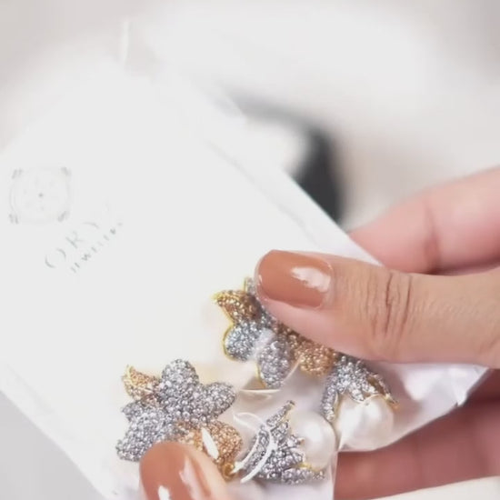 Orya Jewellery Drop Earrings-Silver Champagne