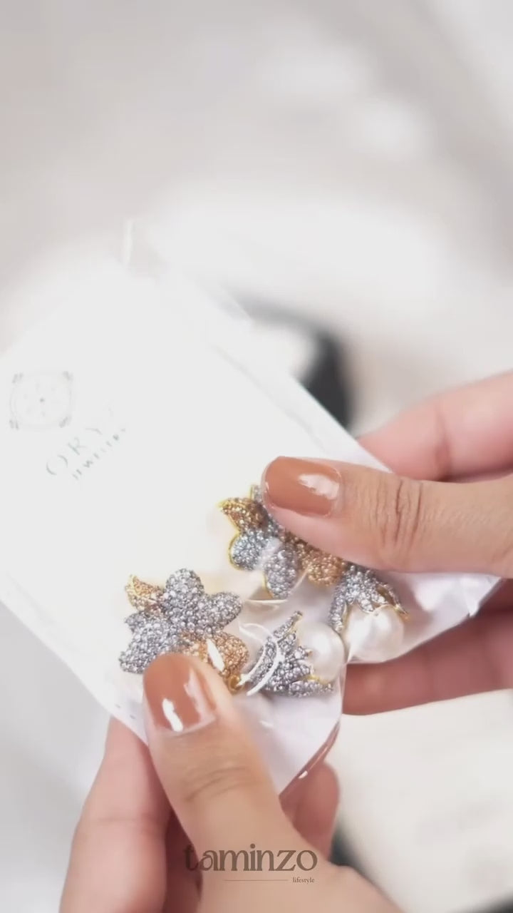Orya Jewellery Drop Earrings-Silver Champagne
