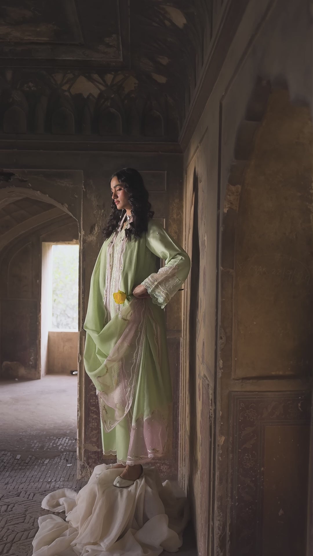 Mint Green Binilyas Suroor Lawn'26 Embroidered Unstitched 3-Piece Suit-243-A