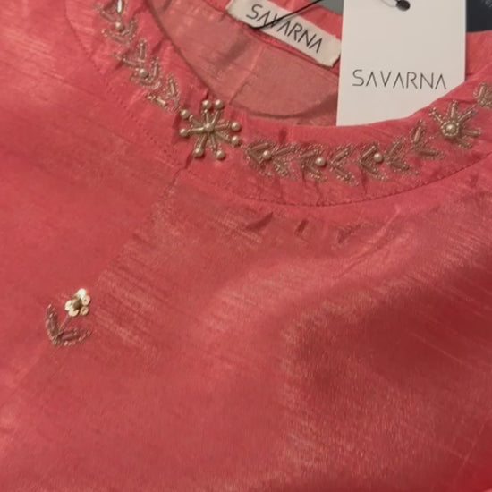 Savarna Raw Silk Embellished Gharara Set