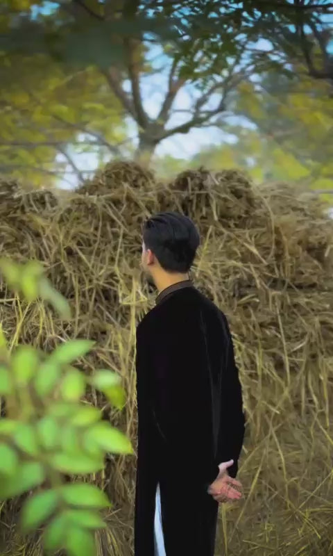 Fabrich Shehnai Velvet and Cotton Embroidered Unstitched Shalwar Kameez-GTS-SK-008