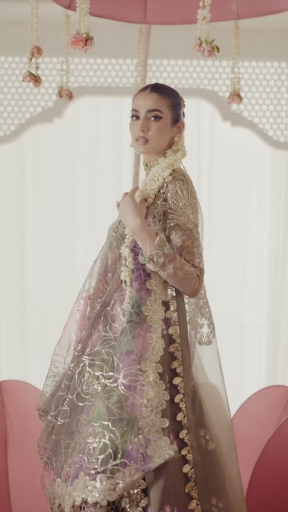 Parishay Ranibagh Luxury Formals Organza Embroidered Stitched 3-Piece Suit-Nayab