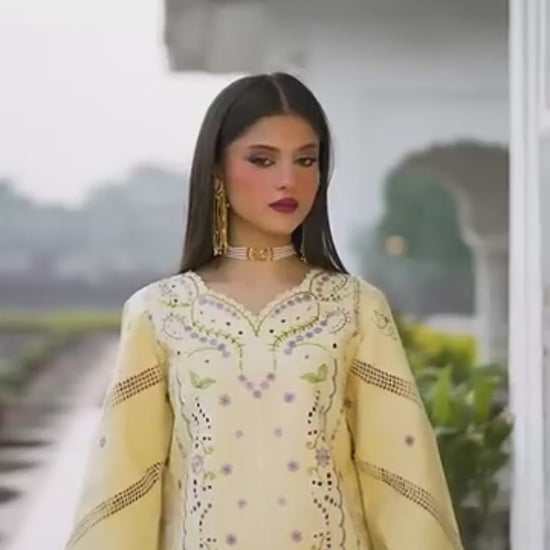 Mahnur Gul Luxury Lawn'26 Embroidered Unstitched 3-Piece Suit-G-014