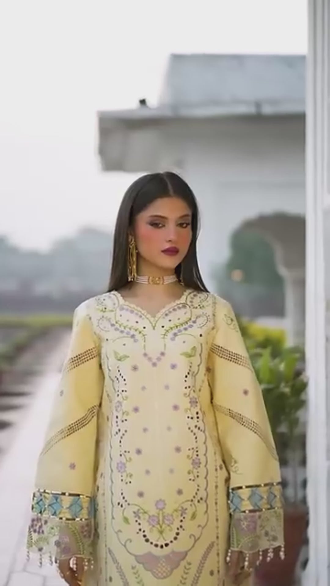Mahnur Gul Luxury Lawn'26 Embroidered Unstitched 3-Piece Suit-G-014